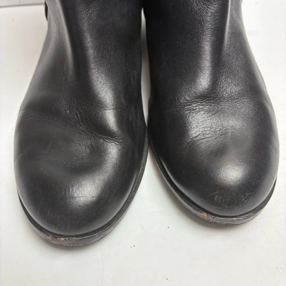 Michael Kors Black Leather Boots with Logo Harness Women’s size 8